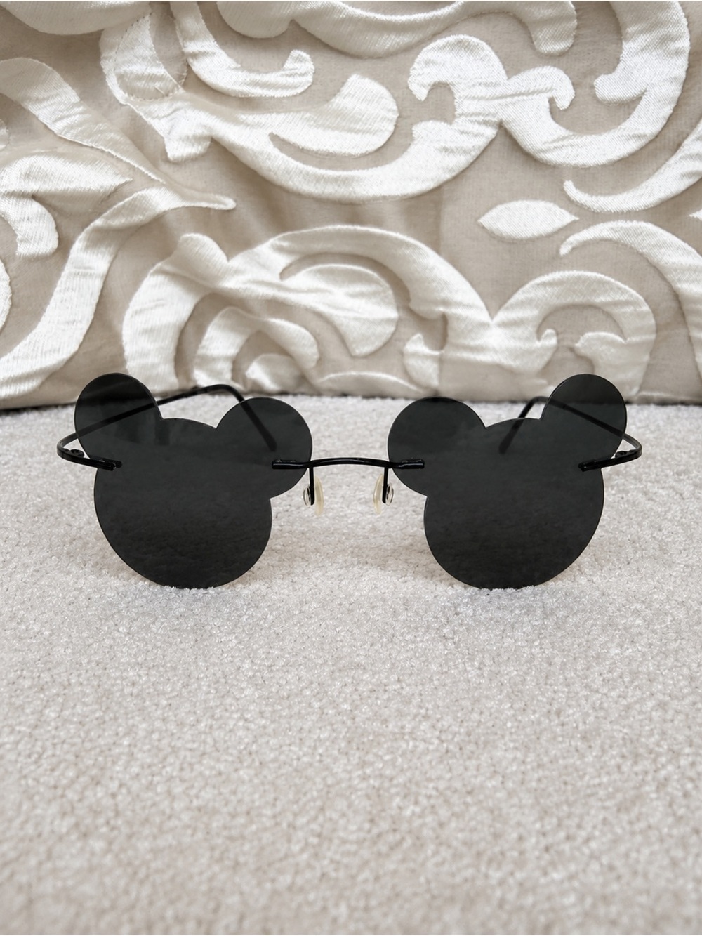 Mickey Mouse Rimless Black Sunglasses - Disney Theme Park Festival Sunnies